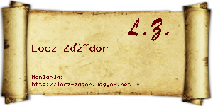 Locz Zádor névjegykártya